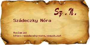 Szádeczky Nóra névjegykártya
